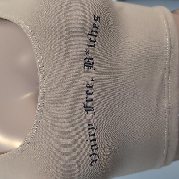 Custom Print Womens Tank Top Dairy Free B*tches Tan Crop Size Medium Streetwear - Picture 4 of 9